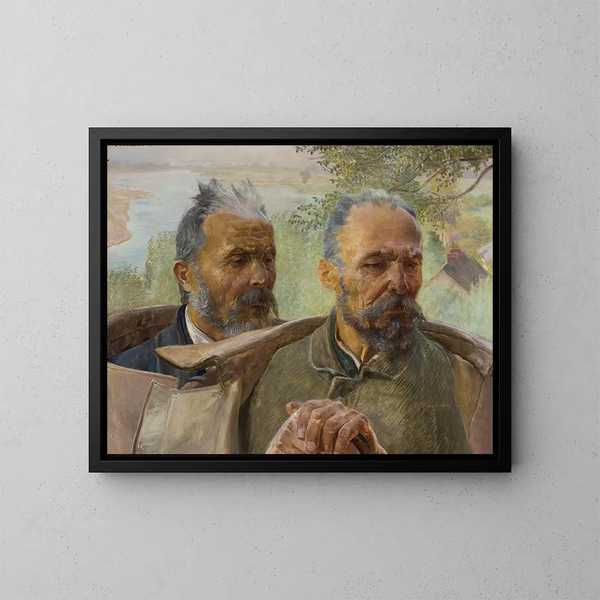 Due teste di uomini anziani - Jacek Malczewski — quadro incorniciato alla parete