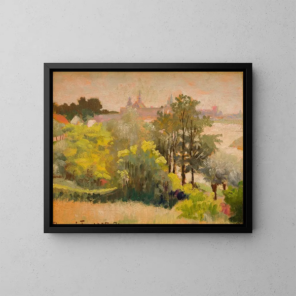 Vista di Cracovia da Zwierzyniec - Jacek Malczewski — quadro incorniciato alla parete