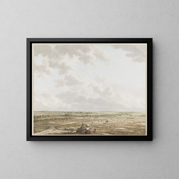 Vista sulla Montagna della Tavola vicino a Blaricum con Laren in primo piano - Jacob Cats — quadro incorniciato alla parete