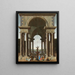 Un portico classico con una compagnia elegante riunita intorno a una fontana - Jacob Ferdinand Saeys — quadro incorniciato alla parete