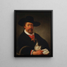 Un uomo con un cappello e che tiene un'oca e una lettera - Jacob Gerritsz. Cuyp — quadro incorniciato alla parete