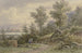 Vista della foresta su un villaggio e montagne - Jacob Hoffmann — vista dell’opera