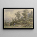 Vista della foresta su un villaggio e montagne - Jacob Hoffmann — quadro incorniciato alla parete
