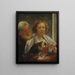 Un uomo barbuto e una donna con un pappagallo, un amore non corrisposto - Jacob Jordaens — quadro incorniciato alla parete