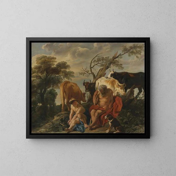Mercure e Argus - Jacob Jordaens — quadro incorniciato alla parete