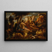 Mercure che suona la flauto per far addormentare Argus con Io trasformata in una bianca giovenca - Jacob Jordaens — quadro incorniciato alla parete
