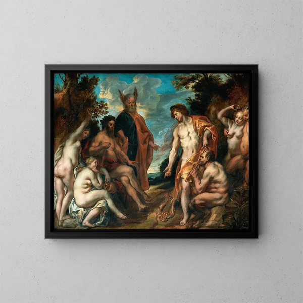 Il concorso musicale tra Apollo e Pan - Jacob Jordaens — quadro incorniciato alla parete