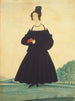 Donna in un paesaggio che tiene un libro rosso - Jacob Maentel — vista dell’opera