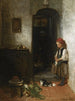 Una ragazza con un gattino che gioca - Jacob Maris — vista dell’opera