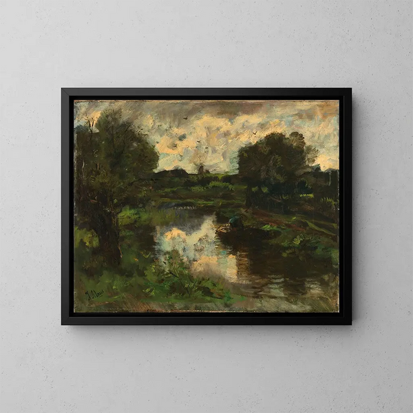Un paesaggio di paludi dopo un temporale - Jacob Maris — quadro incorniciato alla parete