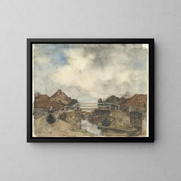 Canale olandese a Rijswijk - Jacob Maris — quadro incorniciato alla parete