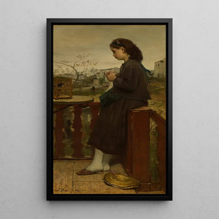 Jacob Maris - Girl knitting on a balcony Montmartre.webp