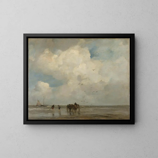 Pesca alle conchiglie - Jacob Maris — quadro incorniciato alla parete