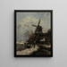 Mulino a vento vicino a un ruscello in inverno - Jacob Maris — quadro incorniciato alla parete