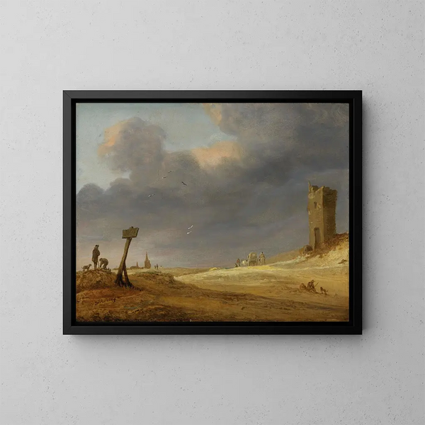 Un paesaggio di dune - Jacob Salomonsz van Ruysdael — quadro incorniciato alla parete