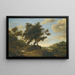 Pastori su un terreno leggermente boscoso che sovrasta un ampio paesaggio fluviale - Jacob Salomonsz van Ruysdael — quadro incorniciato alla parete