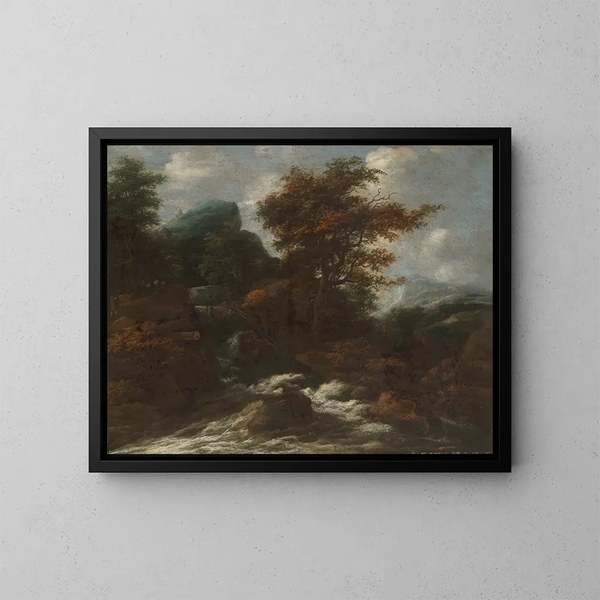 Paesaggio con cascate d'acqua - Jacob Salomonsz van Ruysdael — quadro incorniciato alla parete