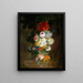 Una ghirlanda di fiori appesa a un ramo - Jacob Xavery — quadro incorniciato alla parete