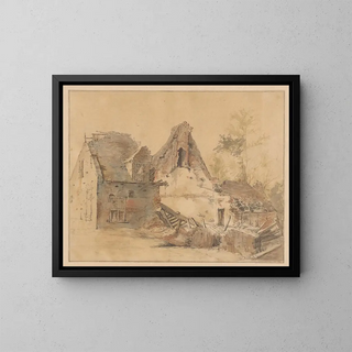 Rune di una casa - Jacob de Vos — quadro incorniciato alla parete