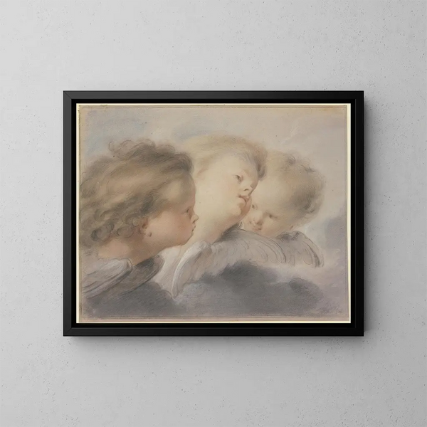 Tre teste d'angelo - Jacob de Wit — quadro incorniciato alla parete