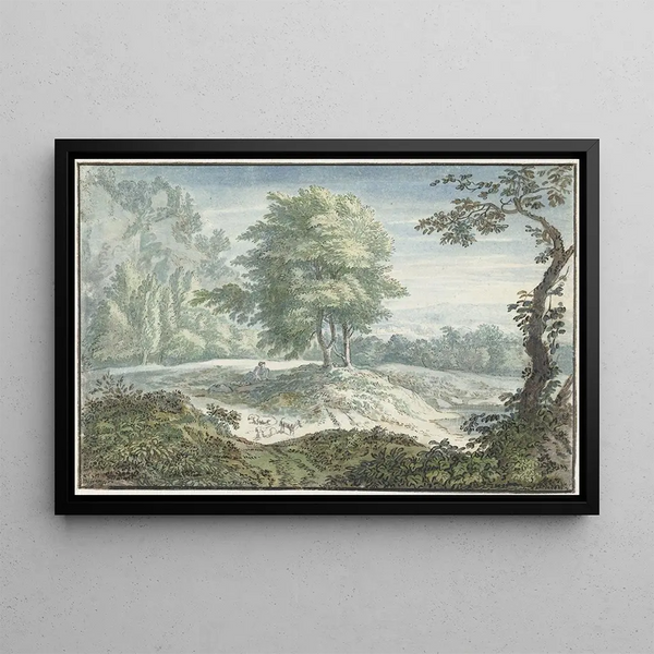 Paesaggio con pecore - Jacob van Liender — quadro incorniciato alla parete