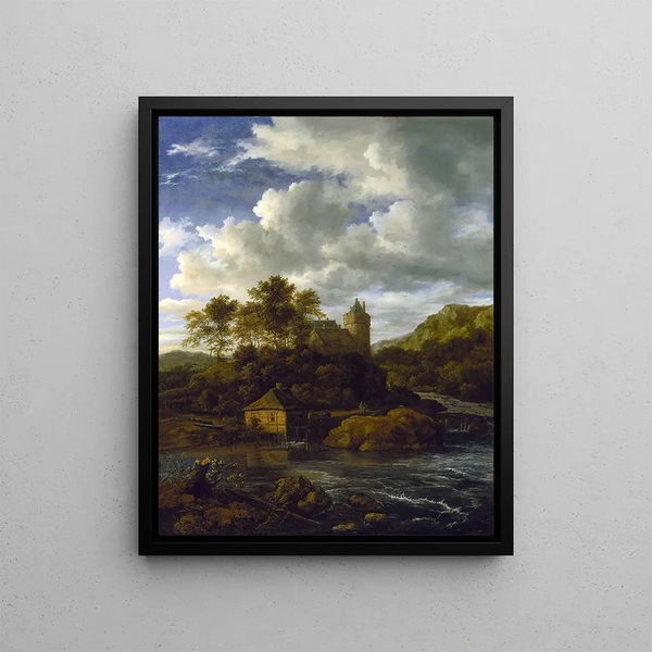 Jacob van Ruisdael - Castle and Watermill by a River.webp