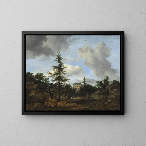 Casa di campagna in un parco - Jacob van Ruisdael — quadro incorniciato alla parete