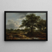 Paesaggio con un villaggio in lontananza - Jacob van Ruisdael — quadro incorniciato alla parete