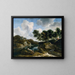 paesaggio fluviale con un castello su una scogliera alta - Jacob van Ruisdael — quadro incorniciato alla parete