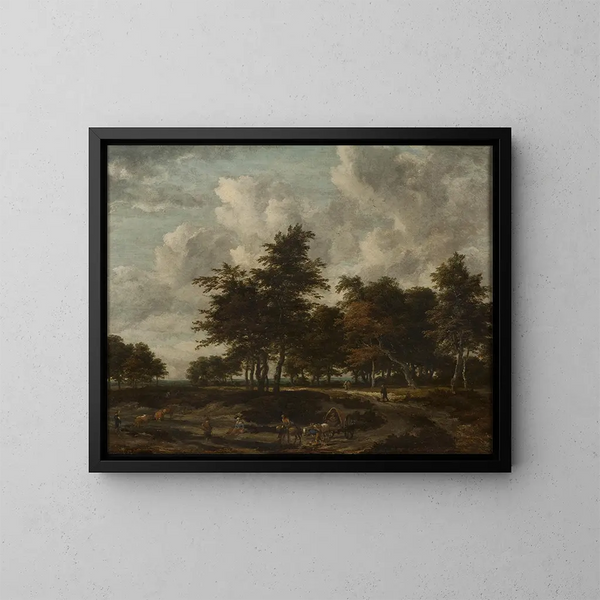 Strada attraverso un boschetto - Jacob van Ruisdael — quadro incorniciato alla parete