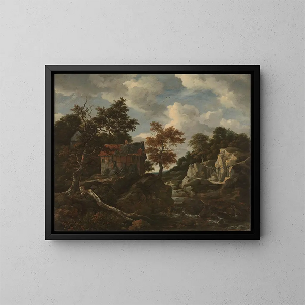 Paesaggio roccioso - Jacob van Ruisdael — quadro incorniciato alla parete