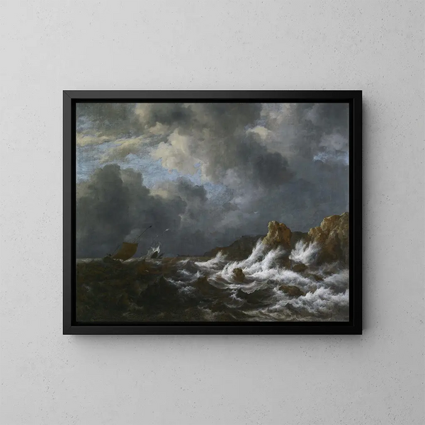 Vista dalla costa della Norvegia - Jacob van Ruisdael — quadro incorniciato alla parete