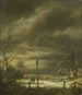 Paesaggio invernale vicino a Haarlem con un lampione - Jacob van Ruisdael — vista dell’opera