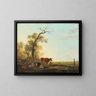 Jacob van Strij - Meadow Landscape with Animals.webp