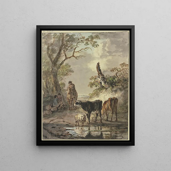 Jacob van Strij - Rastende Hirten an einer Wasserstelle.webp