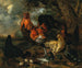 Un gallo e pollame in un paesaggio - Jacobus Victors — vista dell’opera