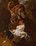 Combattimento di un gallo e di un gatto - Jacobus Victors — vista dell’opera