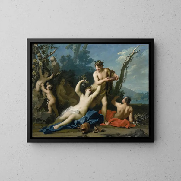 Bacchus e Arianna - Jacopo Amigoni — quadro incorniciato alla parete