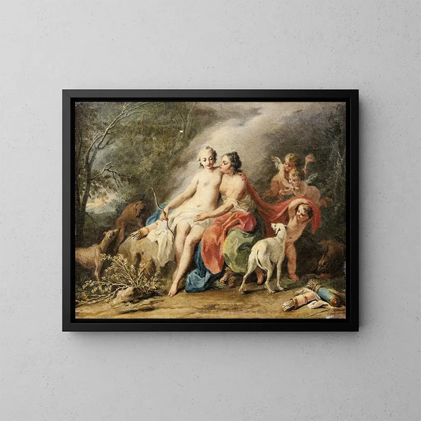 Diane e Callisto - Jacopo Amigoni — quadro incorniciato alla parete