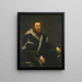 Ritratto di un uomo barbuto in abito nero con pelliccia - Jacopo Tintoretto — quadro incorniciato alla parete