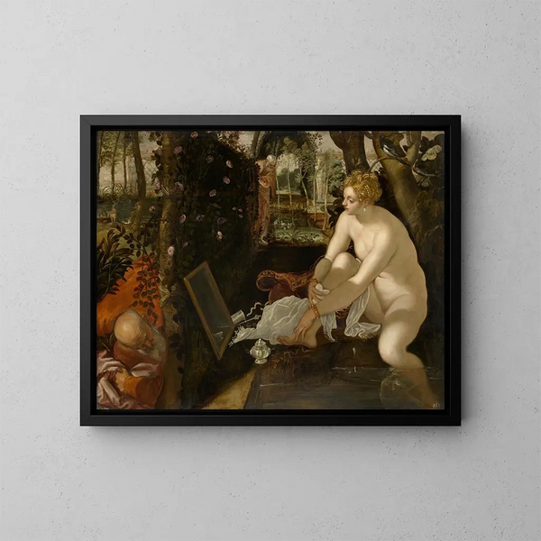 Susanne et les vieillards - Jacopo Tintoretto — quadro incorniciato alla parete