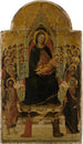 Vierge à l'Enfant en majesté avec anges, saints et donateurs - Jacopo del Casentino — vista dell’opera
