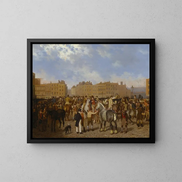 Vecchio mercato di Smithfield - Jacques-Laurent Agasse — quadro incorniciato alla parete