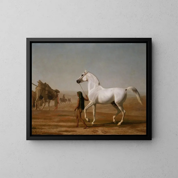 L'Arabe gris di Wellesley che attraversa il deserto - Jacques-Laurent Agasse — quadro incorniciato alla parete