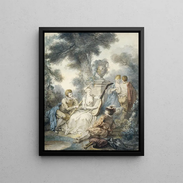 La Joueuse de guitare ou La Musique - Jacques-Philippe Caresme — quadro incorniciato alla parete