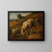 Pecore e pecore al pascolo - Jacques-Raymond Brascassat — quadro incorniciato alla parete