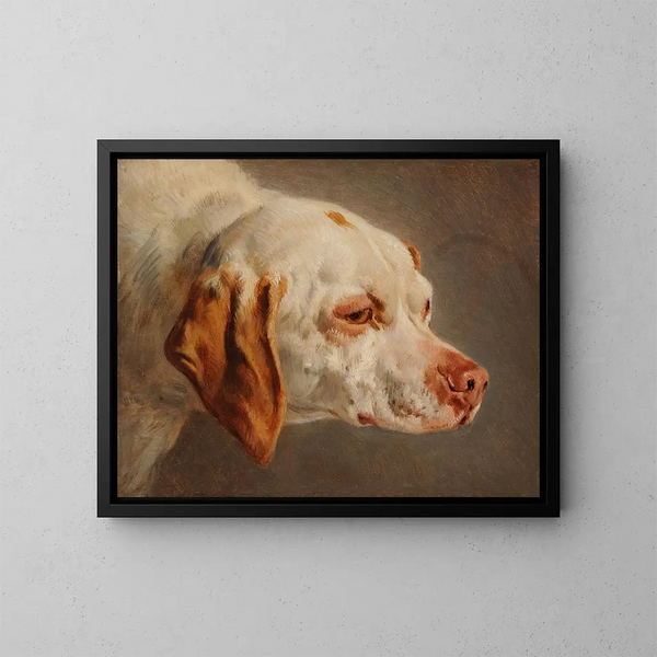 Tête de chien de chasse blanc et brun - Jacques-Raymond Brascassat — quadro incorniciato alla parete