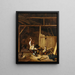 Un carpentiere in una stalla - Jacques Albert Senave — quadro incorniciato alla parete