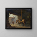 Ragazzo con un cavallo in una scuderia - Jacques Albert Senave — quadro incorniciato alla parete