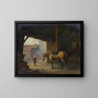 Jacques Albert Senave - Boy with a Horse in a Stable.webp